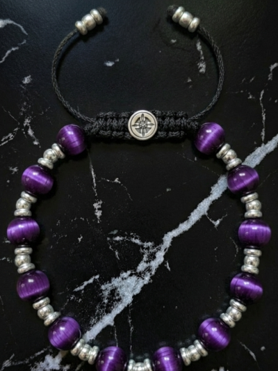 Brazalete Imperial Ojo Tigre Morado