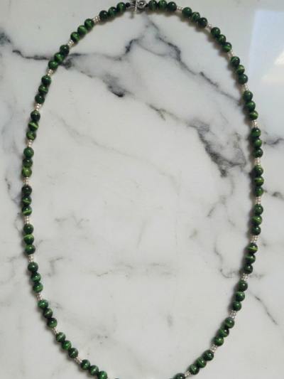 Collar Clásico Ojo Tigre Verde