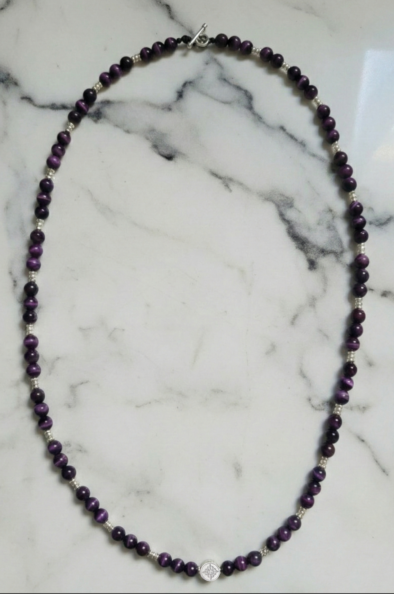 Collar Clásico Ojo Tigre Morado