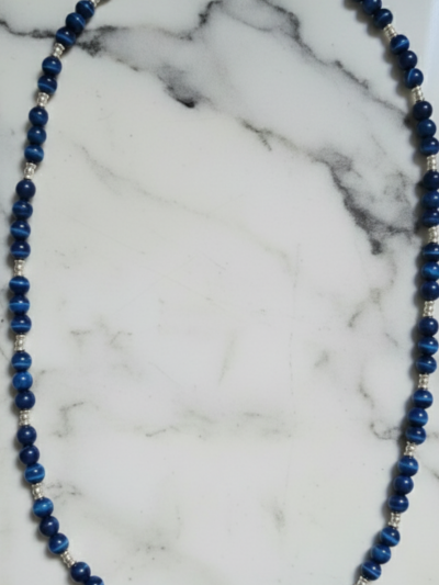 Collar Clásico Ojo Tigre Azul