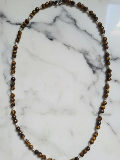 Collar Clásico Ojo Tigre Café