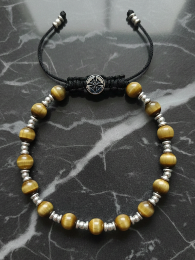 Brazalete Clásico Ojo Tigre Amarillo