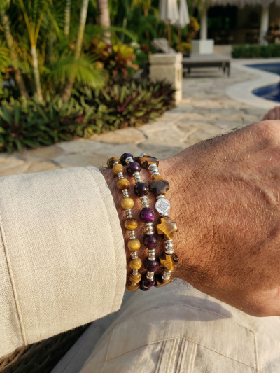 Brazalete Clásico Ojo Tigre Amarillo