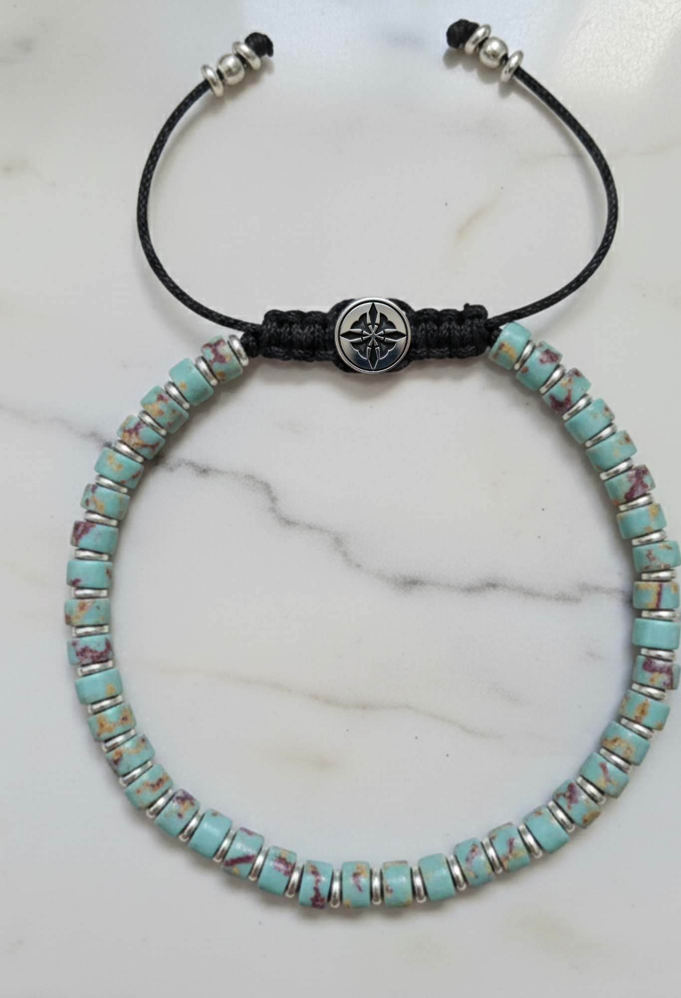 Brazalete Minimal Jaspe Aqua