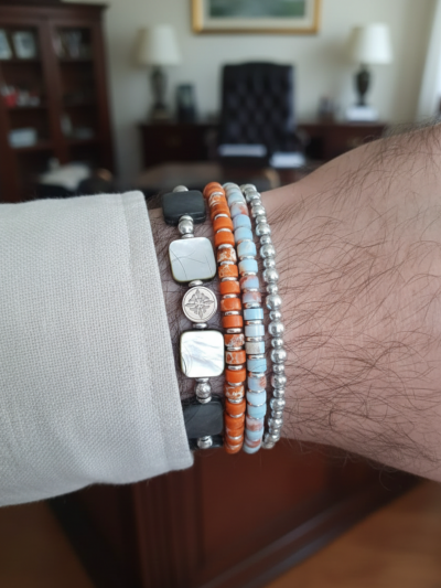 Brazalete Minimal Jaspe Aqua