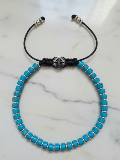 Brazalete Minimal Jaspe Azul Turquesa