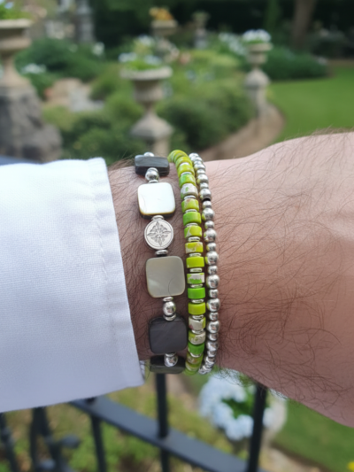 Brazalete Minimal Jaspe Verde Lima