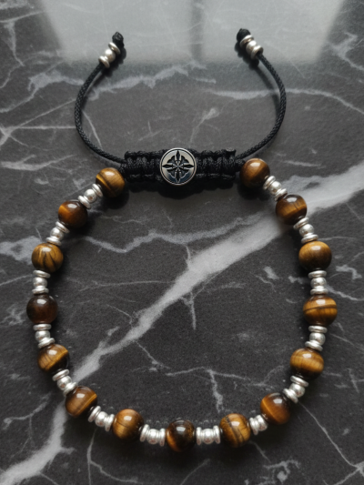 Brazalete Clásico Ojo Tigre Café