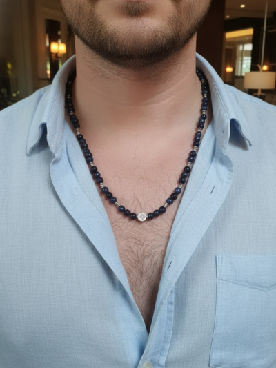 Collar Clásico Ojo Tigre Azul