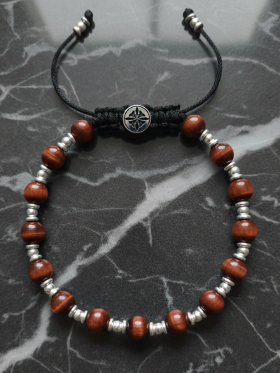 Brazalete Clásico Ojo Tigre Rojo