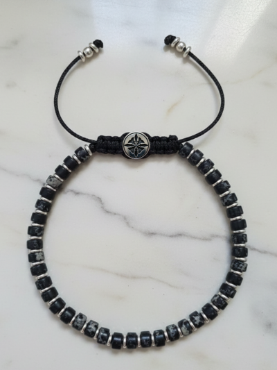 Brazalete Minimal Jaspe Negro
