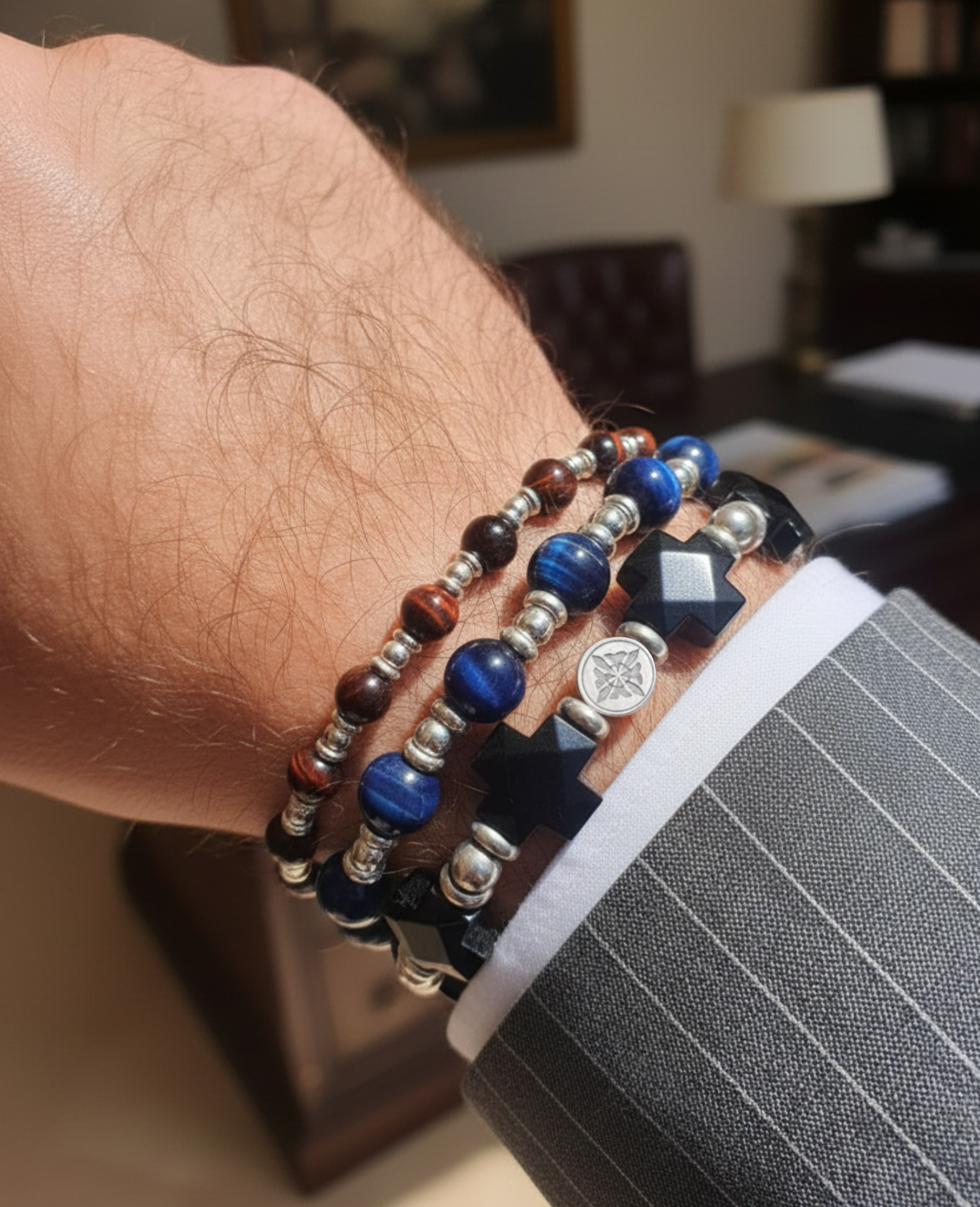 Brazalete Imperial Ojo Tigre Azul - Imagen 3