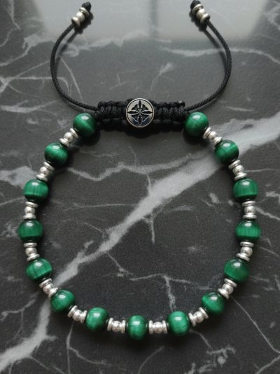 Brazalete Clásico Ojo Tigre Verde