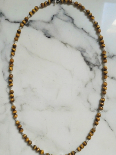 Collar Clásico Ojo Tigre Amarillo