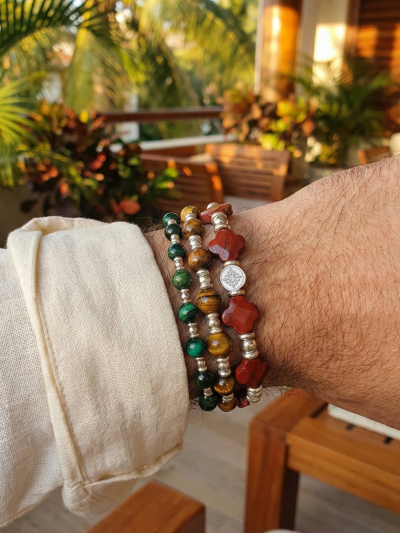 Brazalete Imperial Ojo Tigre Café