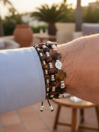 Brazalete Clásico Ojo Tigre Café