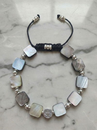 Brazalete Clásico Cuadro Black Shell