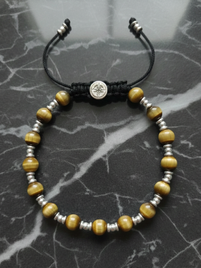 Brazalete Clásico Ojo Tigre Amarillo