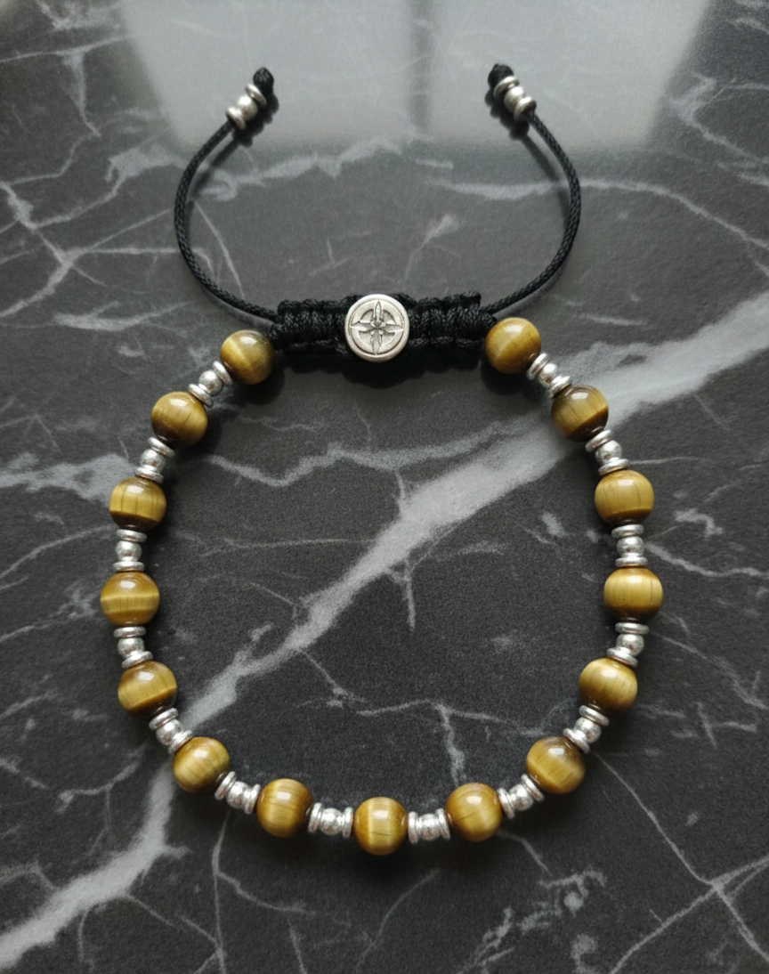 Brazalete Clásico Ojo Tigre Amarillo