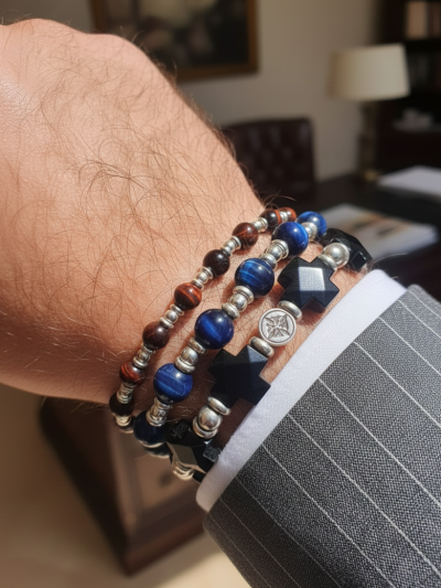 Brazalete Clásico Ojo Tigre Rojo