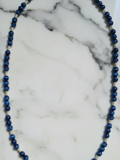 Collar Clásico Ojo Tigre Azul