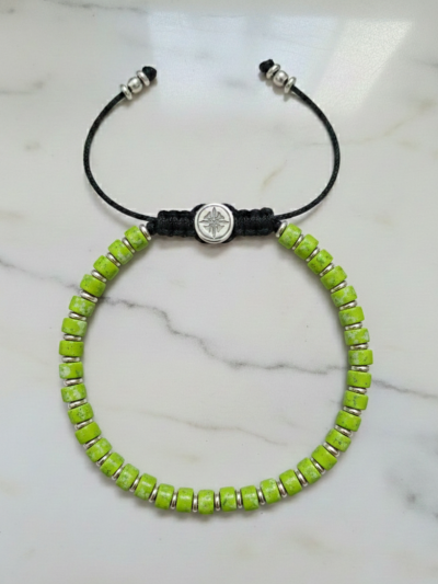 Brazalete Minimal Jaspe Verde Lima