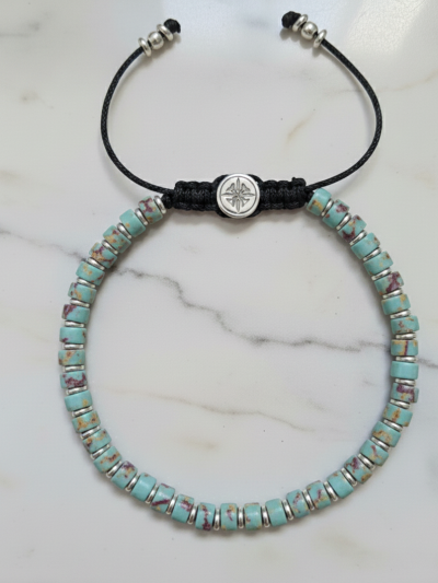 Brazalete Minimal Jaspe Aqua