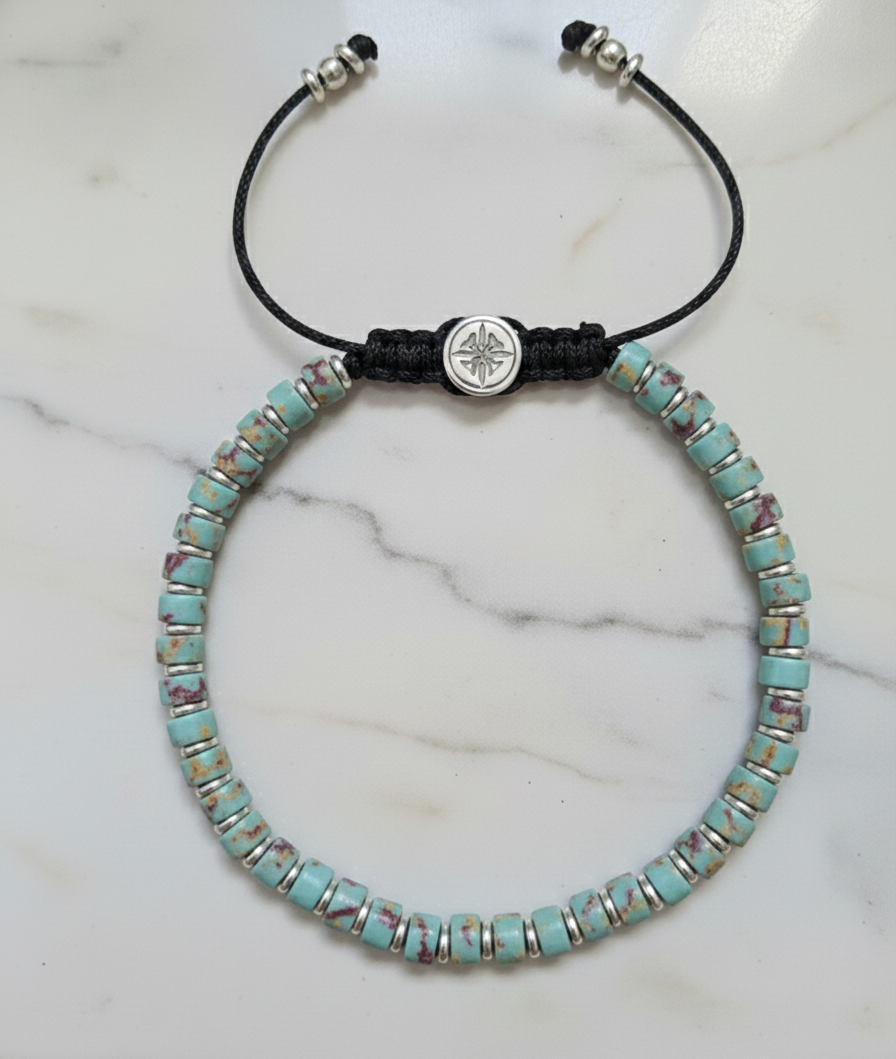 Brazalete Minimal Jaspe Aqua