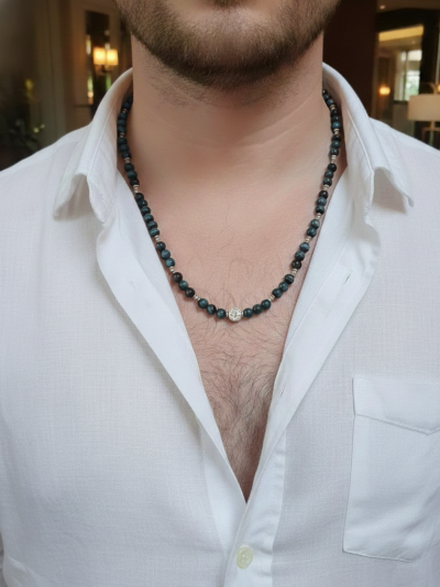 Collar Clásico Ojo Tigre Oscuro