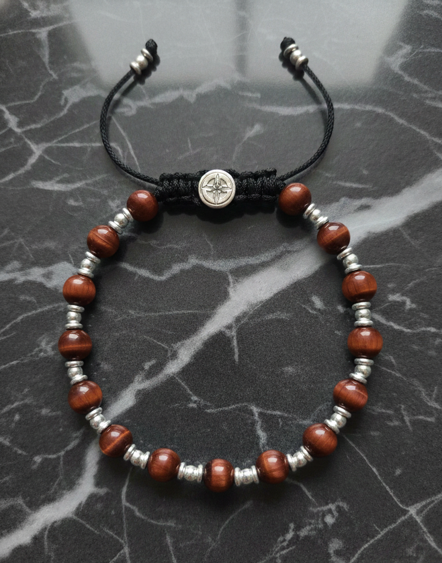 Brazalete Clásico Ojo Tigre Rojo