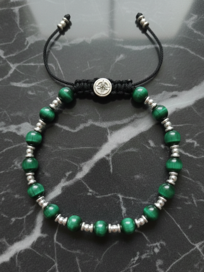 Brazalete Clásico Ojo Tigre Verde