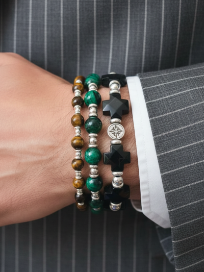 Brazalete Imperial Ojo Tigre Verde